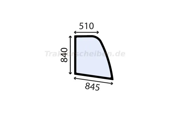 Seitenscheibe ohne Löcher für Atlas Lader AR50 rechts flach - nicht getönt