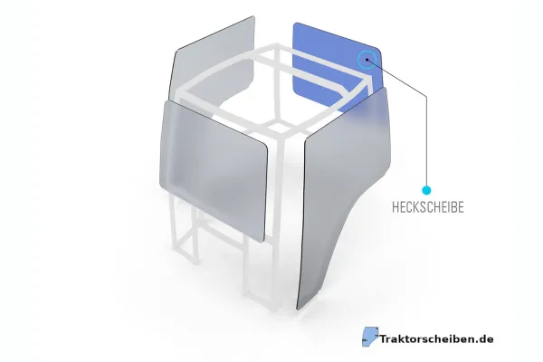 Flache Heckscheibe getönt für JCB Teleskoplader 520-50, 525-50 LE