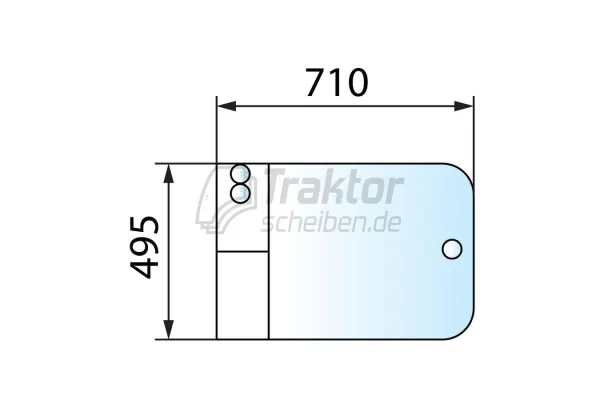 Flache Heckscheibe getönt für JCB Teleskoplader 520-50, 525-50 LE