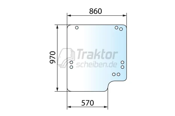 Frontscheibe getönt für JCB Teleskoplader 508C LE, 530-110