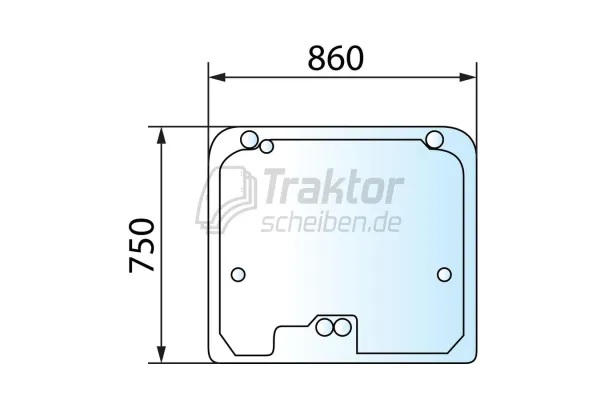 Heckscheibe gewölbt, getönt für JCB Teleskoplader 540-170, 541-70