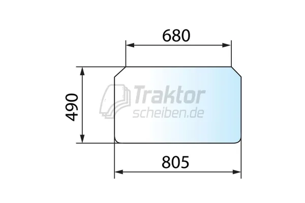 Heckscheibe ohne Wischer für JCB Teleskoplader 515-40, 524-50