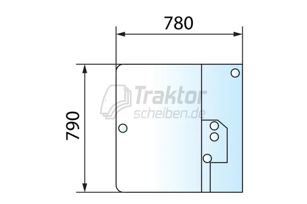 Heckscheibe flach und getönt für JCB Teleskoplader 526-56