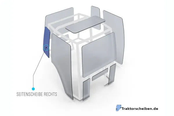 Klare Seitenscheibe rechts für JCB Teleskoplader 520-40