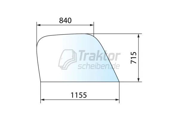 Klare Seitenscheibe rechts für JCB Teleskoplader 520-40