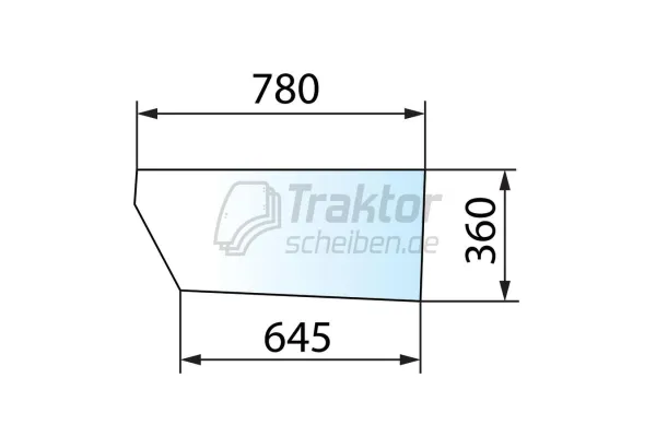 Klare Türscheibe unten LH für JCB Teleskoplader 526S, 526LE