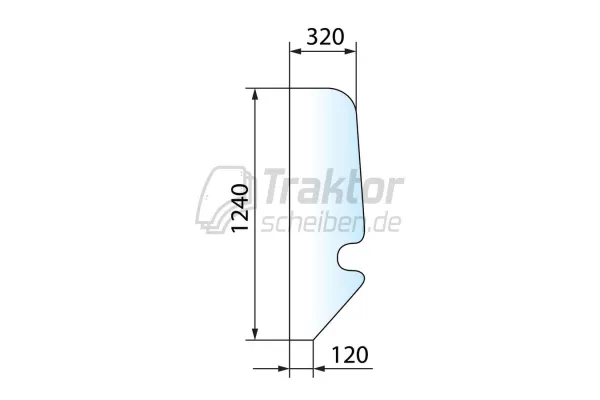 Seitenscheibe links für JCB Teleskoplader 505-20TC