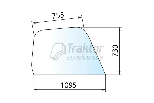 Seitenscheibe rechts getönt für JCB Teleskoplader 525-50, 525-50S