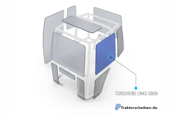 Türscheibe hinten oben LH für JCB Teleskoplader 520-40