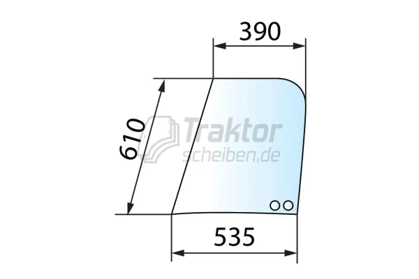 Türscheibe hinten oben LH für JCB Teleskoplader 520-40