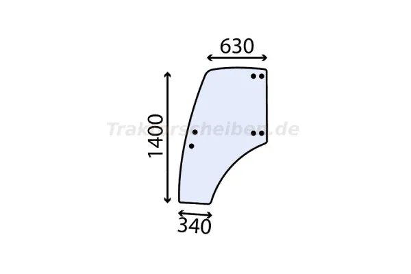 Türscheibe links gewölbt und getönt für Geotrac 94 LINDNER