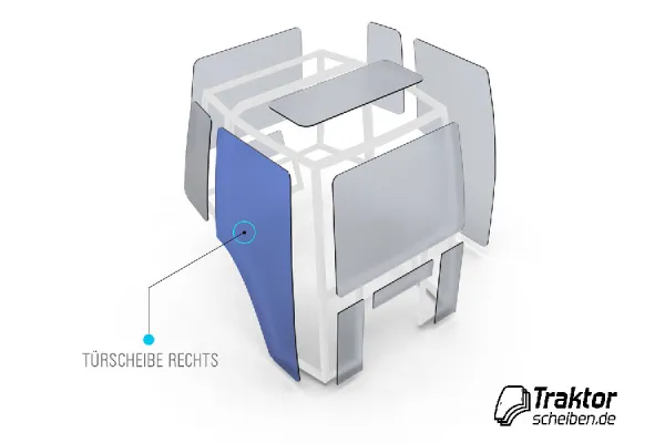 Türscheibe rechts gewölbt und getönt für Geotrac 94 LINDNER Traktor