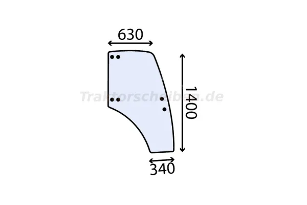 Türscheibe rechts gewölbt und getönt für Geotrac 94 LINDNER Traktor