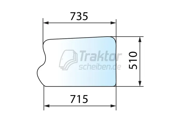 Türscheibe unten für JCB Teleskoplader 530-70, 531-70