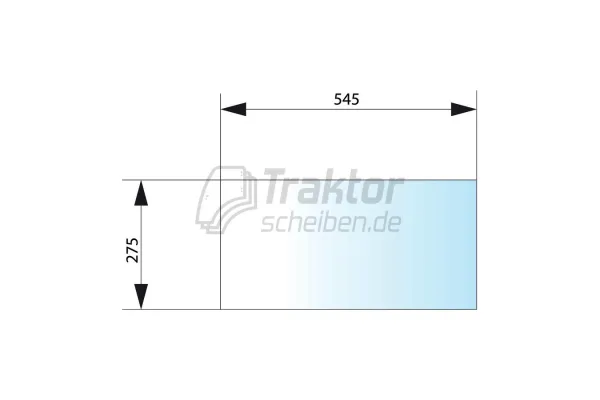 Türscheibe unten LH klar für JCB Teleskoplader 530-95, 530-110