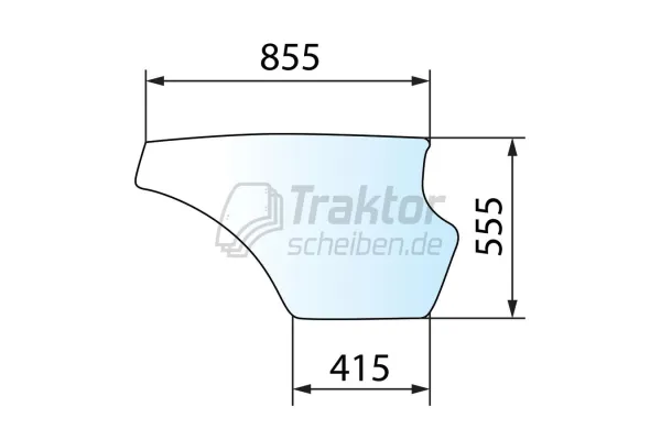 Türscheibe unten LH klar für JCB Teleskoplader 520-40