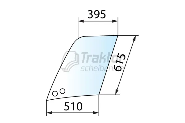 Türscheibe vorne oben LH für JCB Teleskoplader 520-40