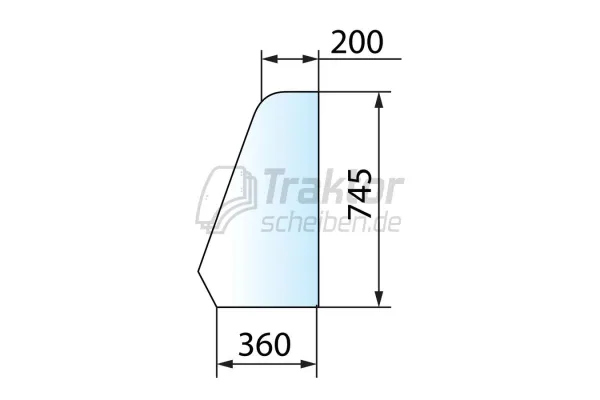 Türscheibe vorne oben LH für JCB Teleskoplader 520-50