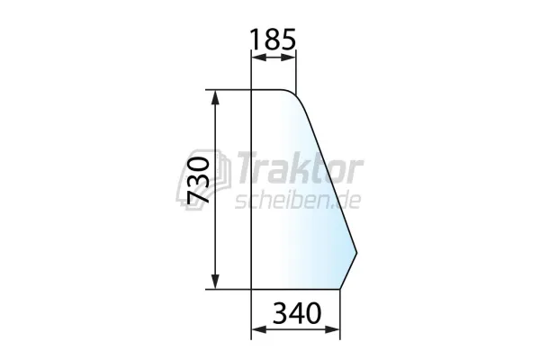 Türscheibe vorne oben LH für JCB Teleskoplader 525-50, 525-50M