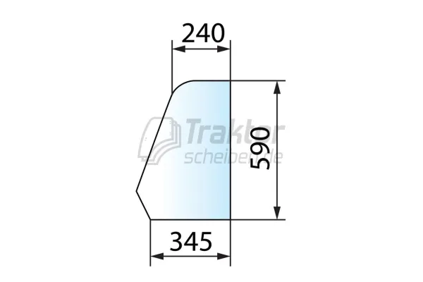 Türscheibe vorne oben LH für JCB Teleskoplader 525 LE, 525-50