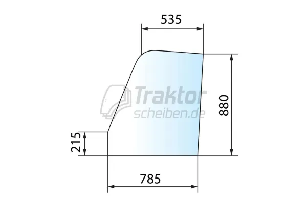 Türscheibe vorne oben LH für JCB Teleskoplader 526S, 526LE