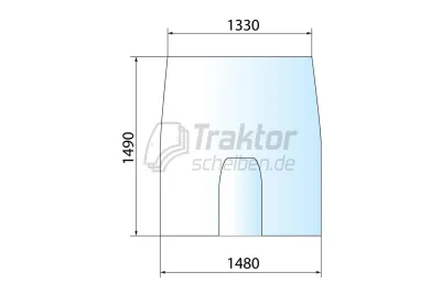 Frontscheibe für JOHN DEERE 8310, 8400T Gebogene Frontscheibe passend fü...
