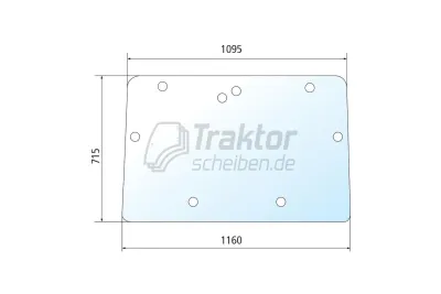 Frontscheibe LANDINI Traktor Blizzard - MASSEY FERGUSON 300er LX - Nachbau-Produkt -