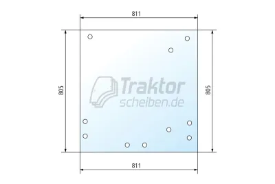 Heckscheibe Claas-Renault 891–1181 grün Grüne Heckscheibe für Claas-Rena...