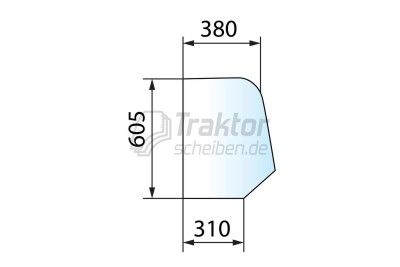 Türscheibe hinten LH oben für JCB Teleskoplader 525 LE, 525-50